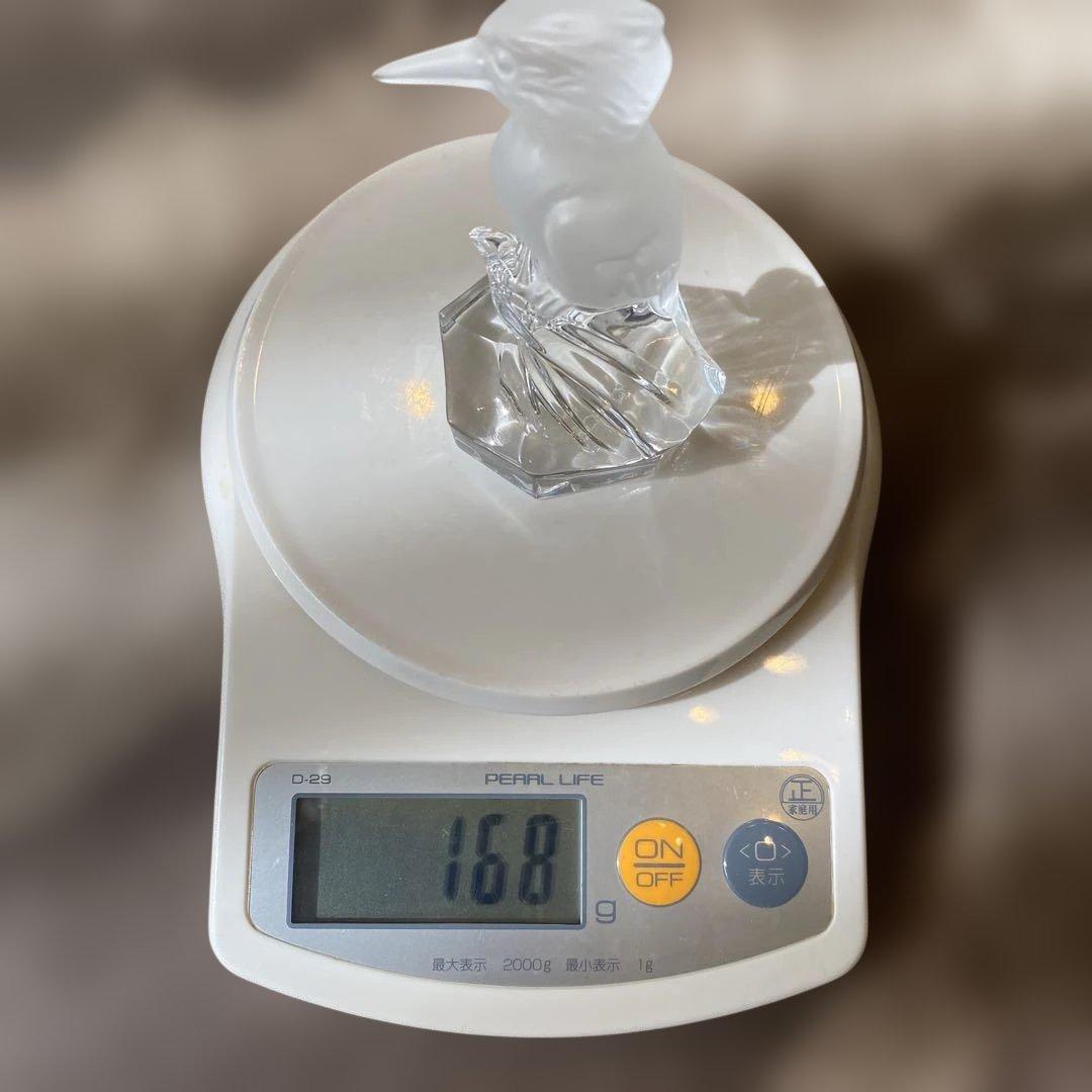 【インテリア　オーナメント（クリスタルのカワセミ）】翡翠はサンドブラスト仕上げ