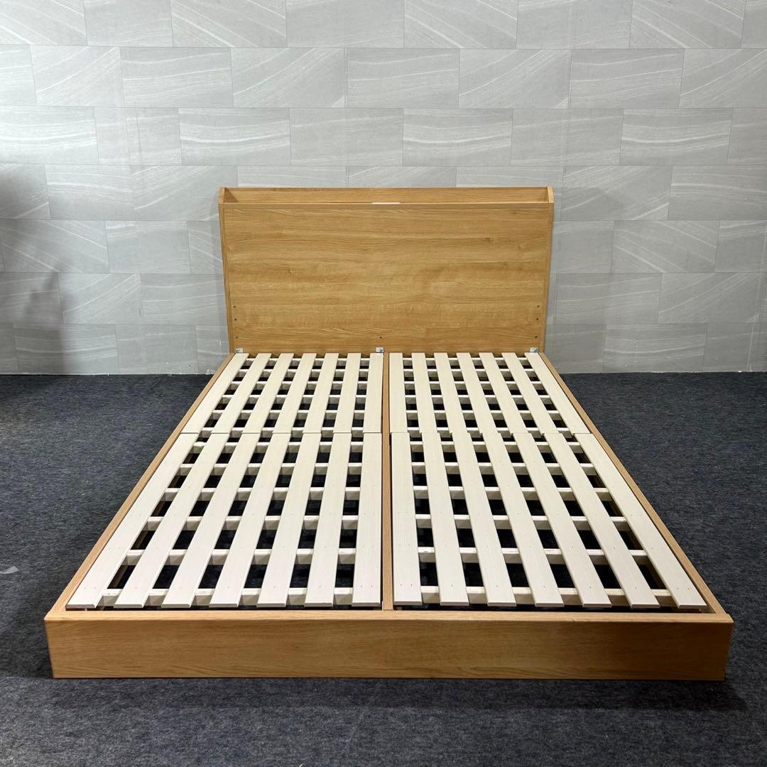 ニトリ ベッドフレーム ロータイプ すのこ シンプル ダブル 家具 d4308