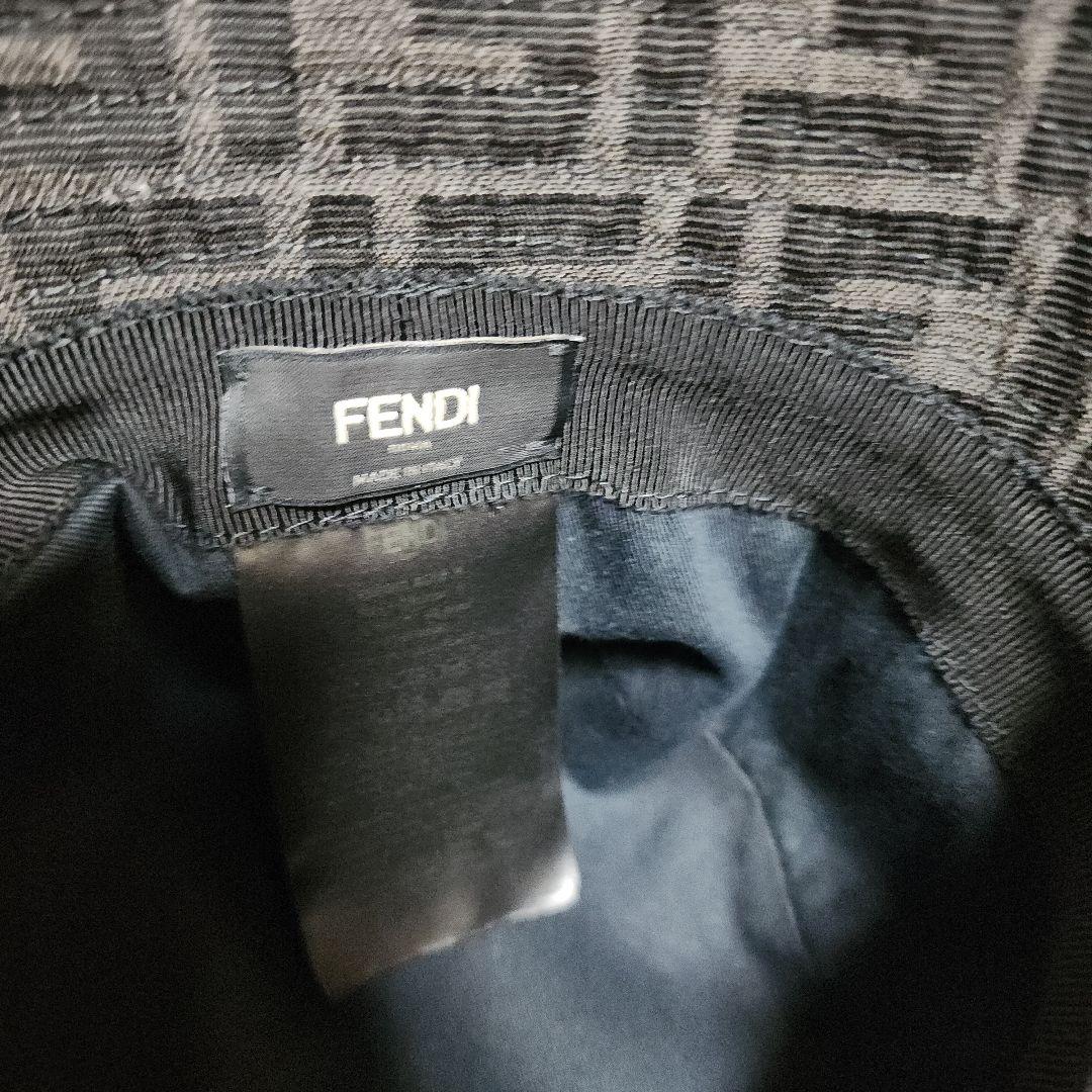 FENDI ロゴ柄 バケットハット M サイズ ブラック