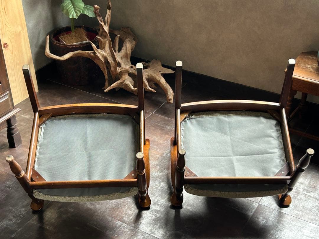 リメイク品　尾州生地　ホワイト座面　カリモク　コロニアル　アームソファ　Yn