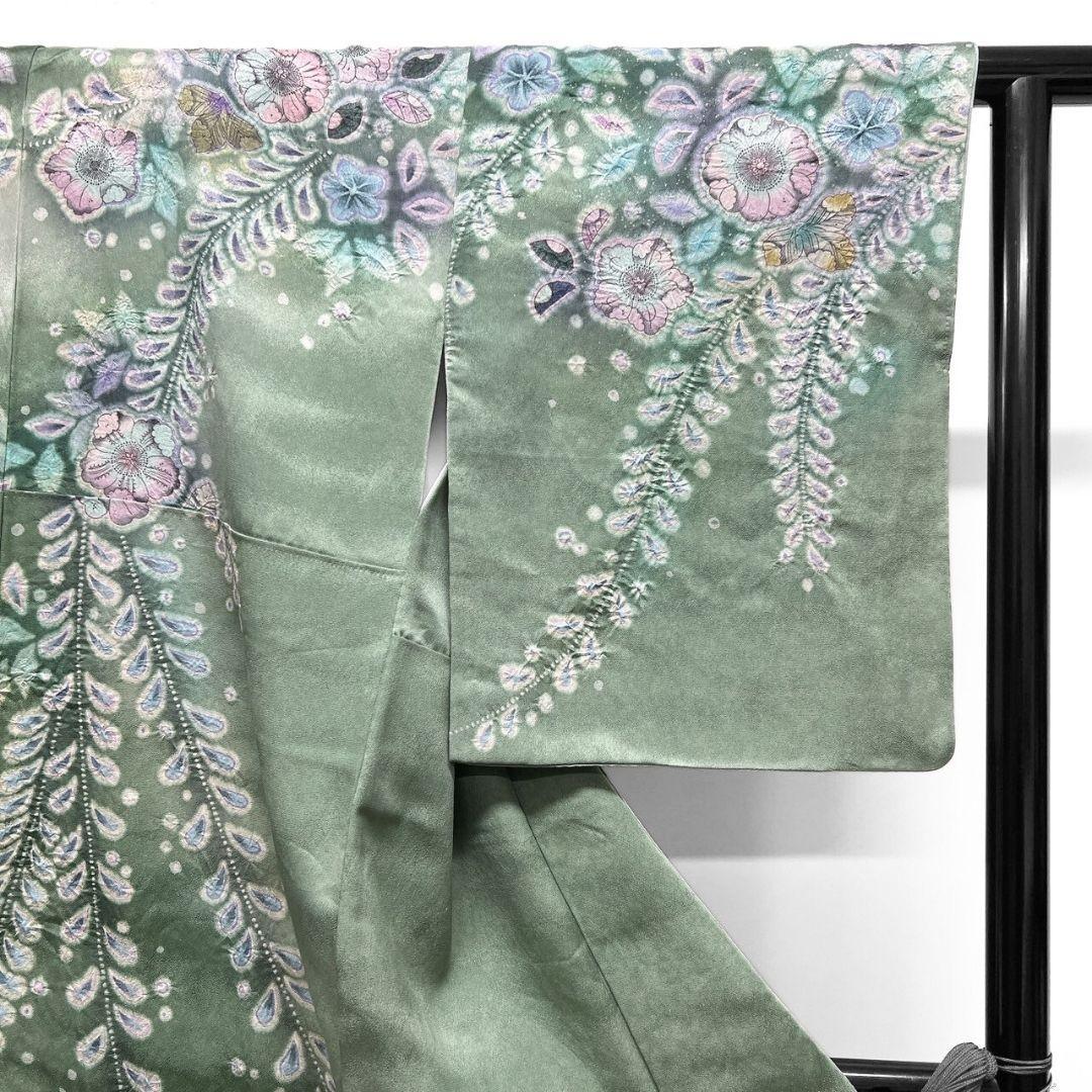 桐屋翠山工房　銀通し　辻ヶ花　ぼかし　訪問着　着物　041a p