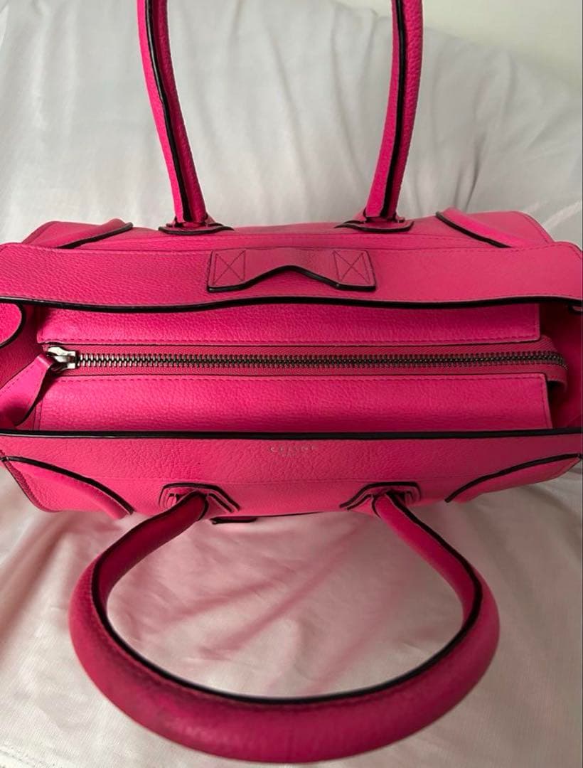 【保存袋等 付属品有 希少】CELINE セリーヌ ラゲージ ピンク