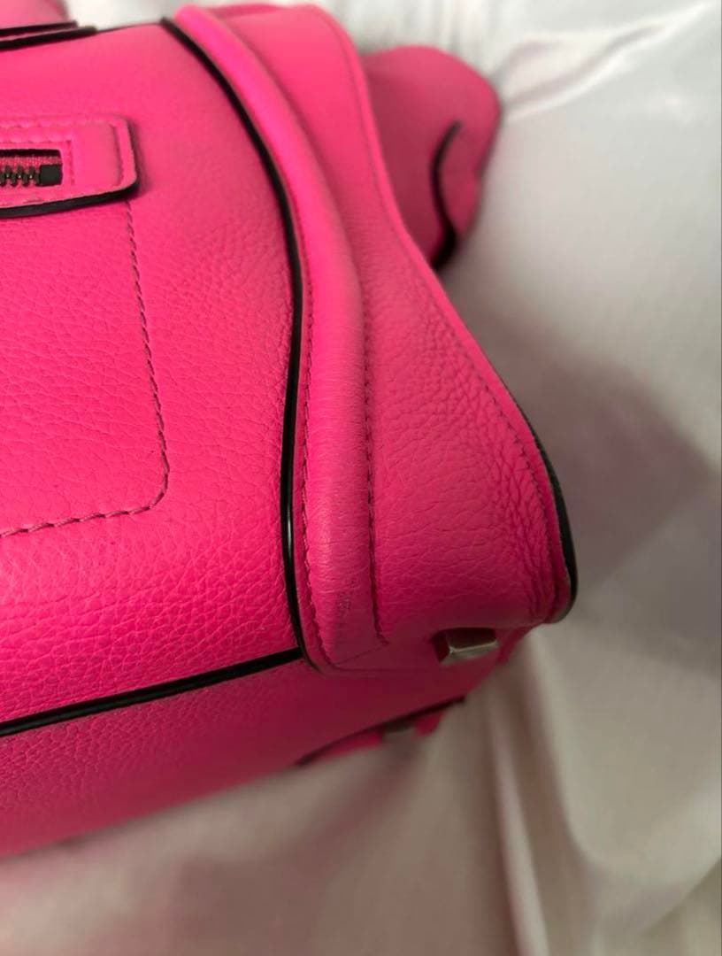 【保存袋等 付属品有 希少】CELINE セリーヌ ラゲージ ピンク