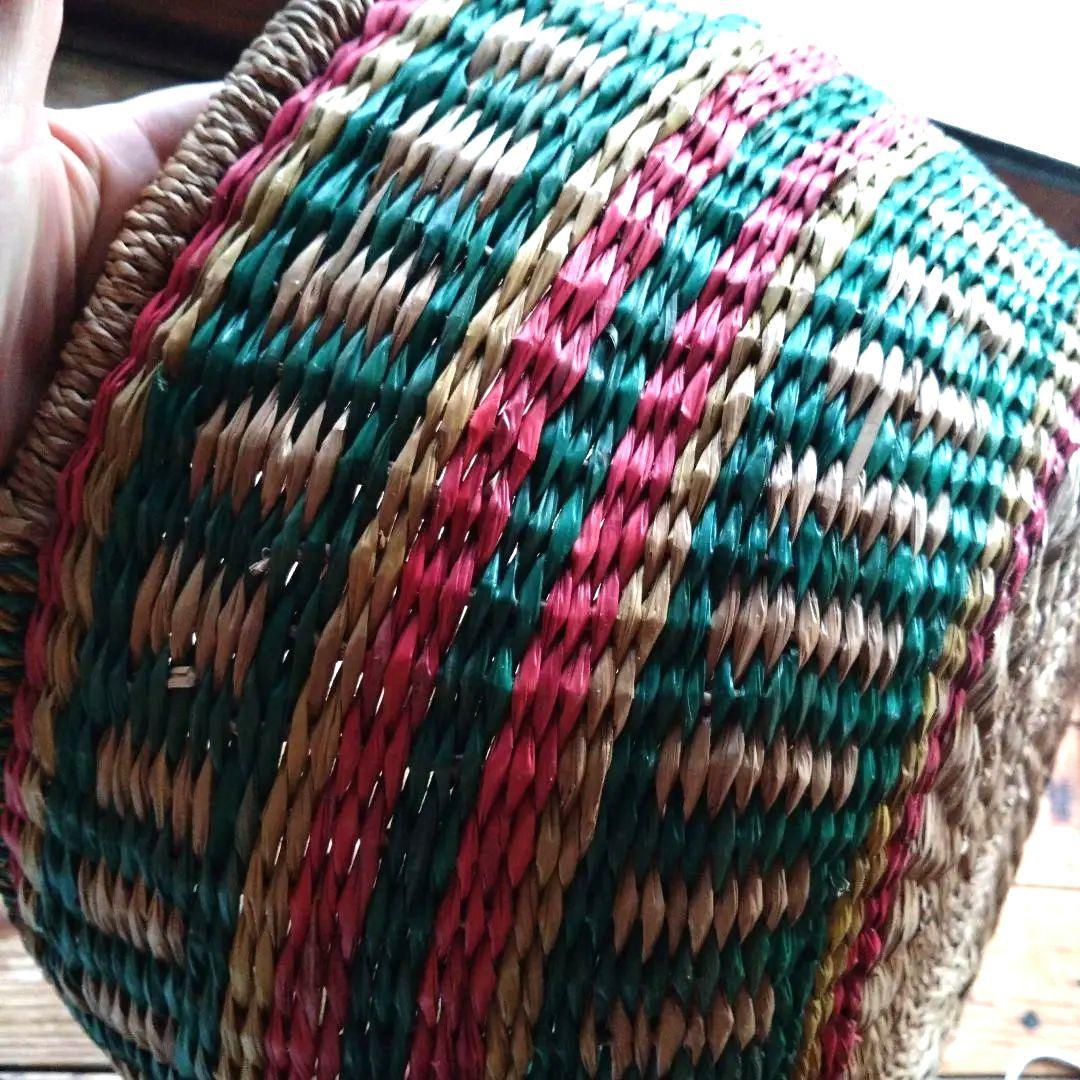 大きなバスケット　アフリカン雑貨　アフリカンバスケット　編みかご