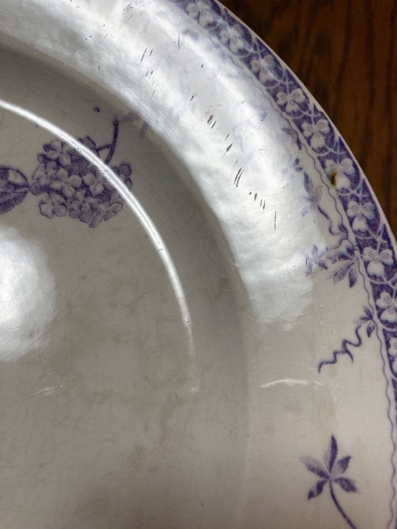 秋の感謝セール♪フランス アンティーク☆ジアンGienプレート大皿 紫陽花