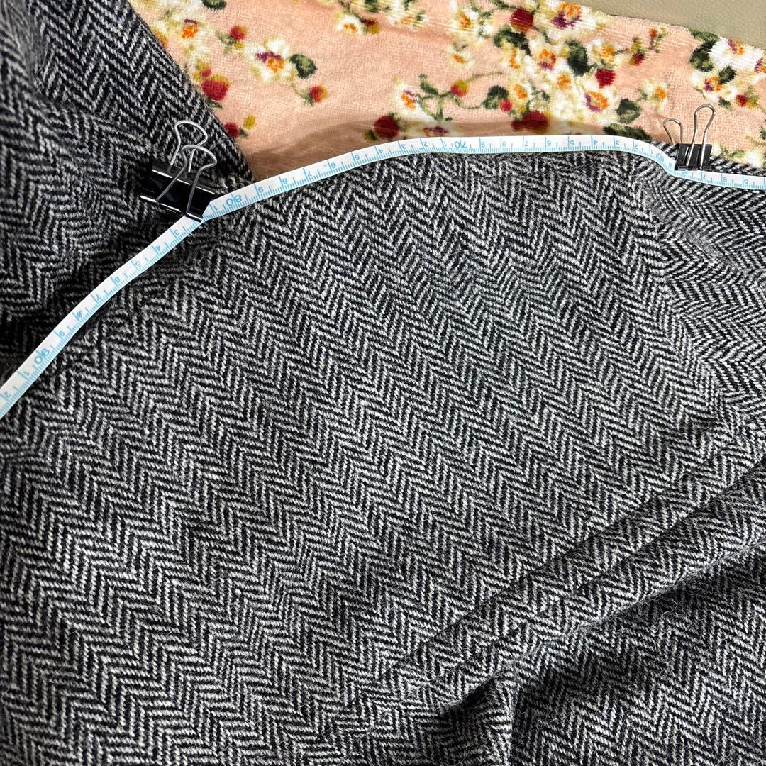 van グレー ダッフルコート ツイード素材