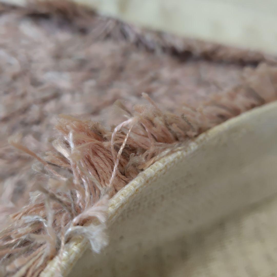 アクタス、ベージュ シャギーラグ 綿麻素材