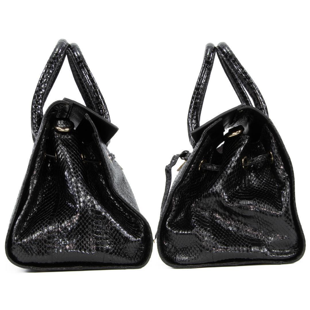 本物 ジミーチュウ 2WAYバッグ レディース パイソン ロザリー 黒 斜め掛け