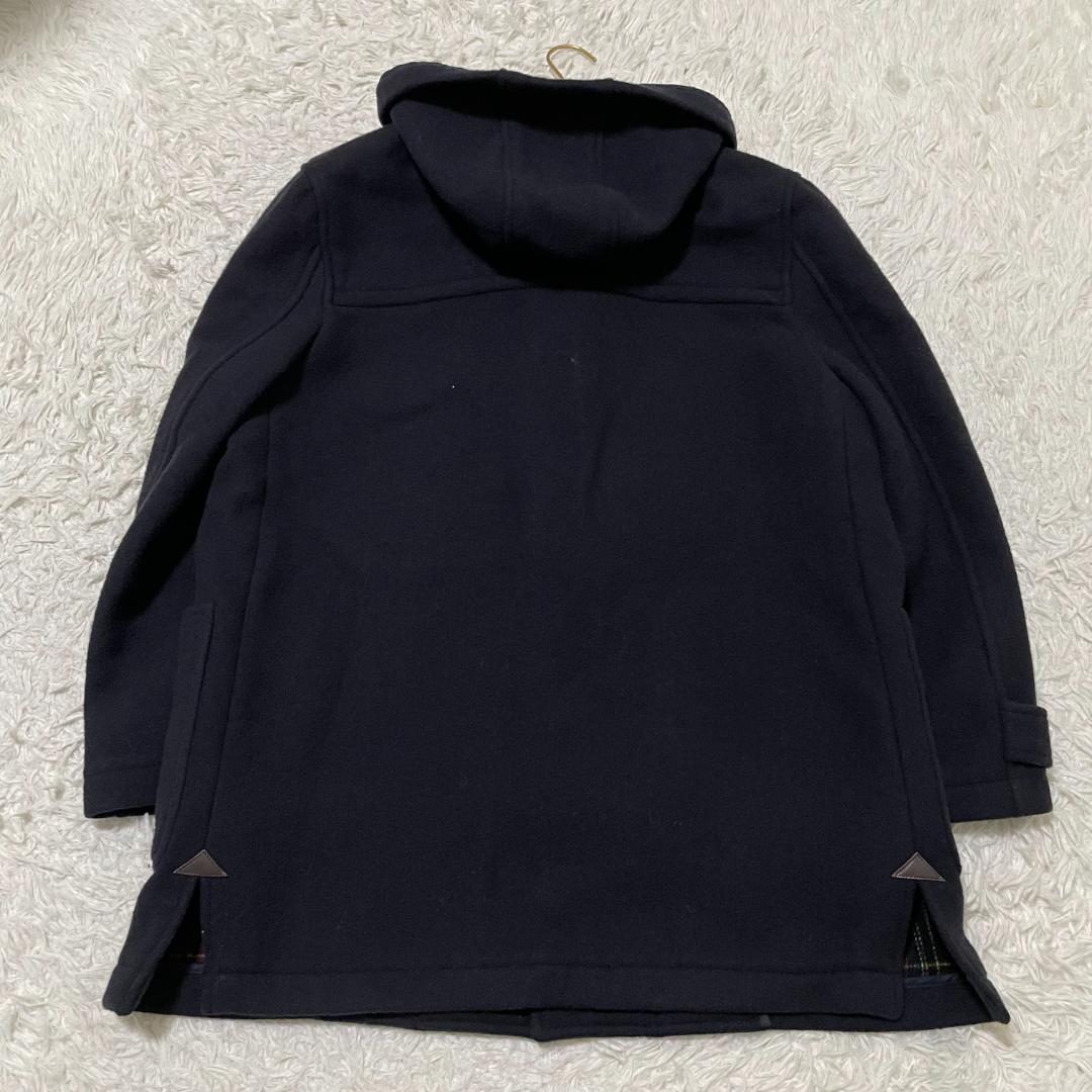 未使用に近い　ヴァンヂャケット　カシミヤダッフルコート　L　ネイビー　チェック柄