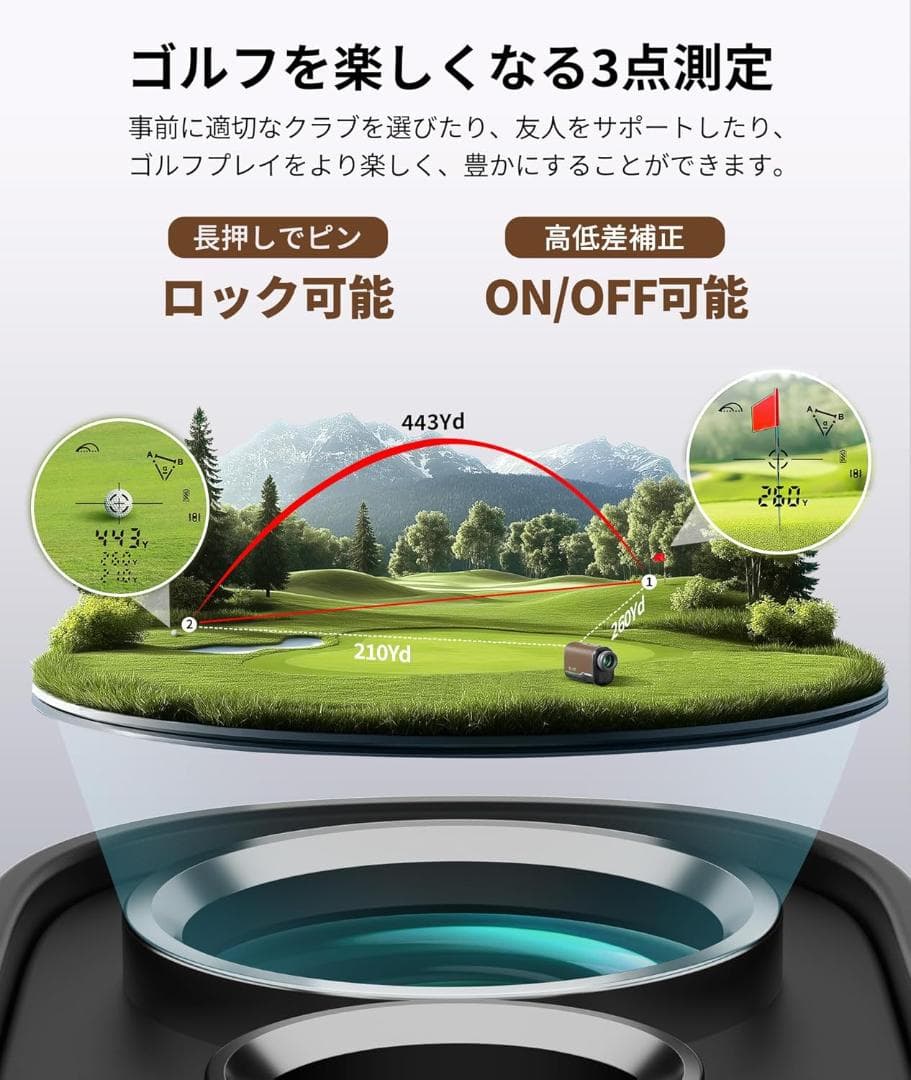 【M3062-174-140】ゴルフレーザー距離計　3点間距離 専用ケース付き