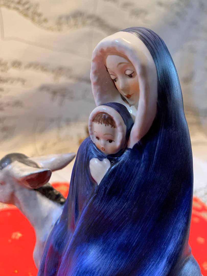 ゲーベル人形　西ドイツビンテージの出エジプトの様子の聖家族のお人形お顔が可愛い！