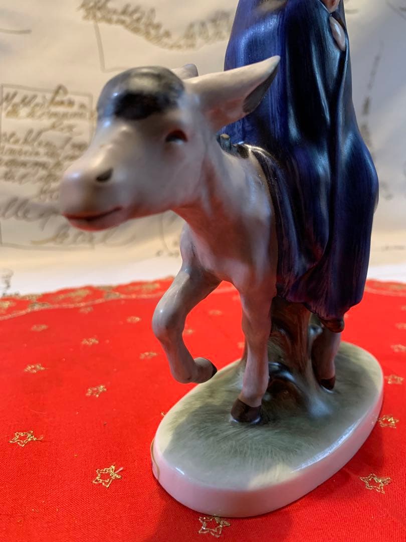 ゲーベル人形　西ドイツビンテージの出エジプトの様子の聖家族のお人形お顔が可愛い！