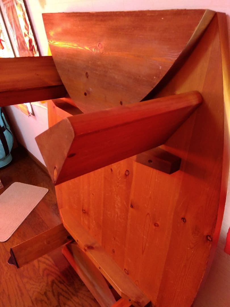 楕円形ナチュラルウッドローテーブル