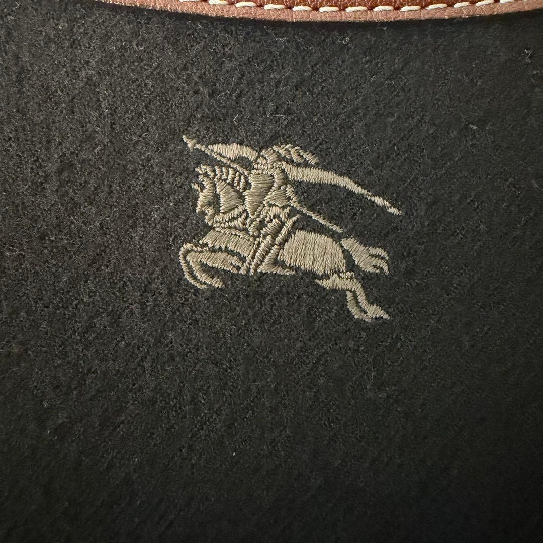 バーバリー ブルーレーベル ショルダーバッグ ウール　レザー ブラック