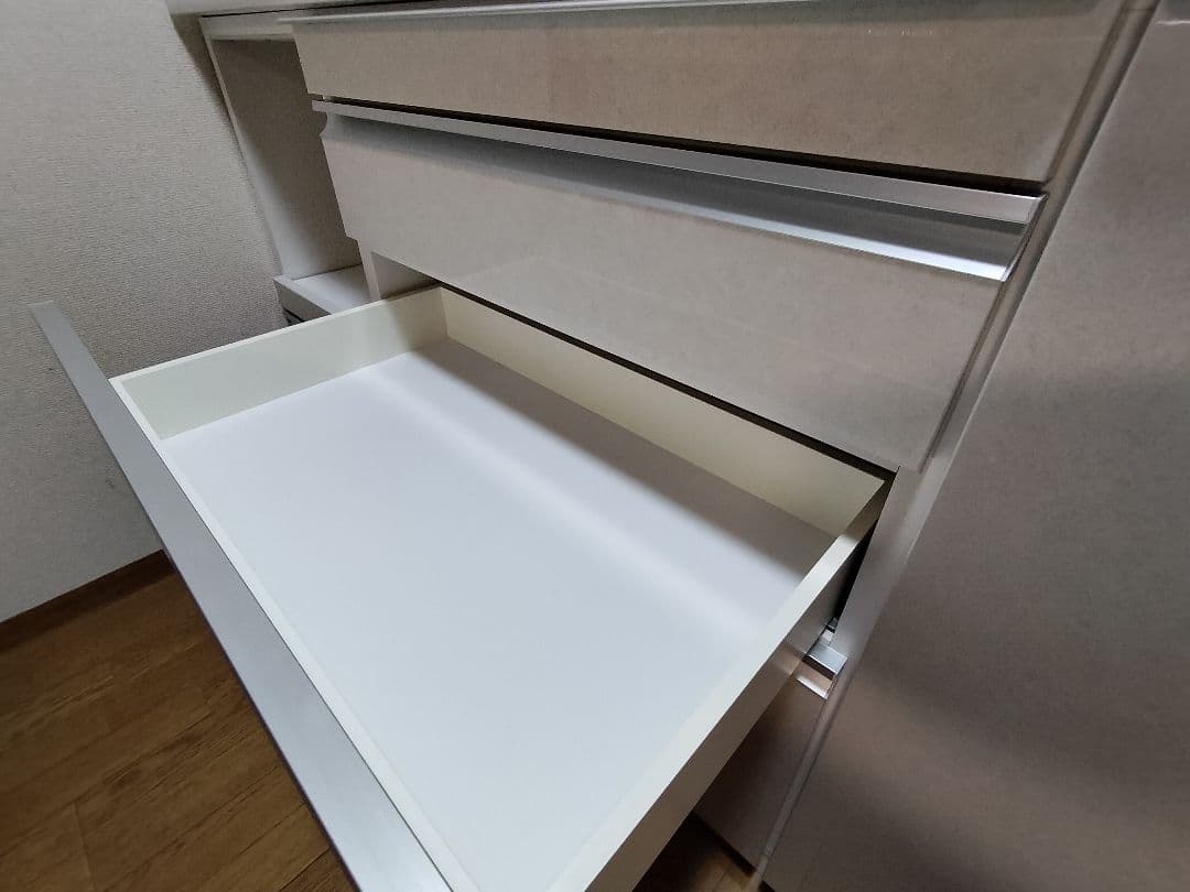 松田家具　キッチンボード　スモーク　　1400サイズ　食器棚　日本製　美品