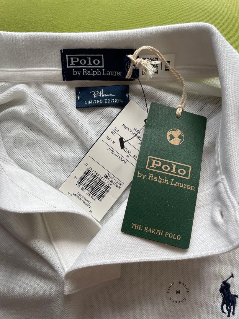 新品未使用　ロンハーマン別注　ラルフローレン　ポロシャツ Mサイズ　白
