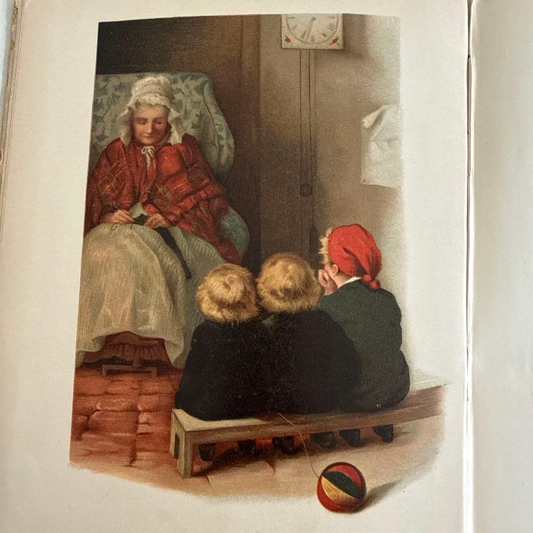 稀少1882年アンティーク美しい絵本クロモリトグラフ洋書ジャンクジャーナル古書