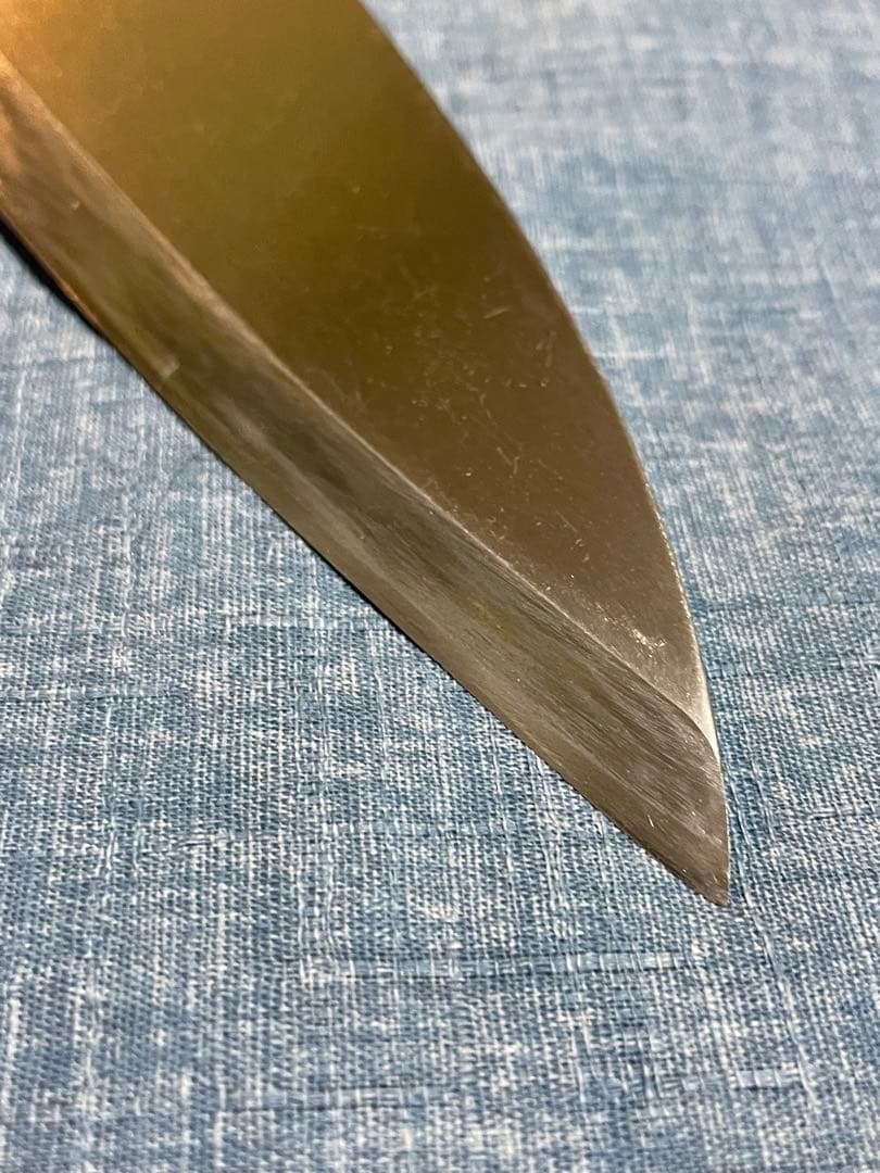 堺金重作　大出刃包丁　白鋼　水牛柄　7尺　刃渡り21センチ