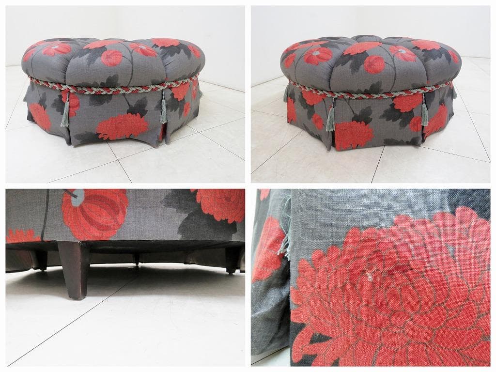 ★美品★アメリカ■The Charles Stewart■スツール■ソファ■花柄