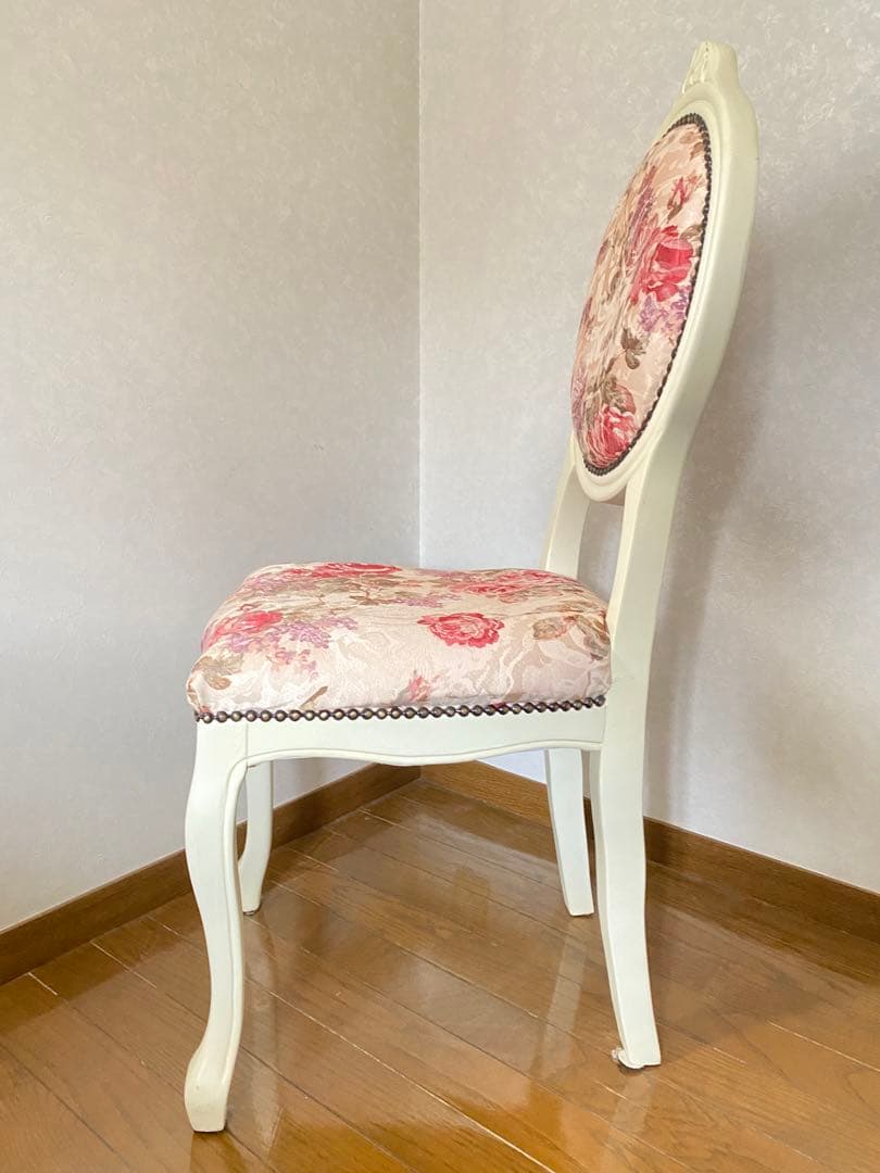 アンティーク家具 猫脚 ロココ調 ダイニング チェア　アイボリー