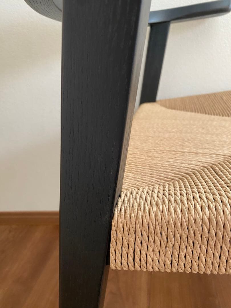 【訳あり品】ダイニングチェア　ペーパーコード　　食卓椅子　ブラック