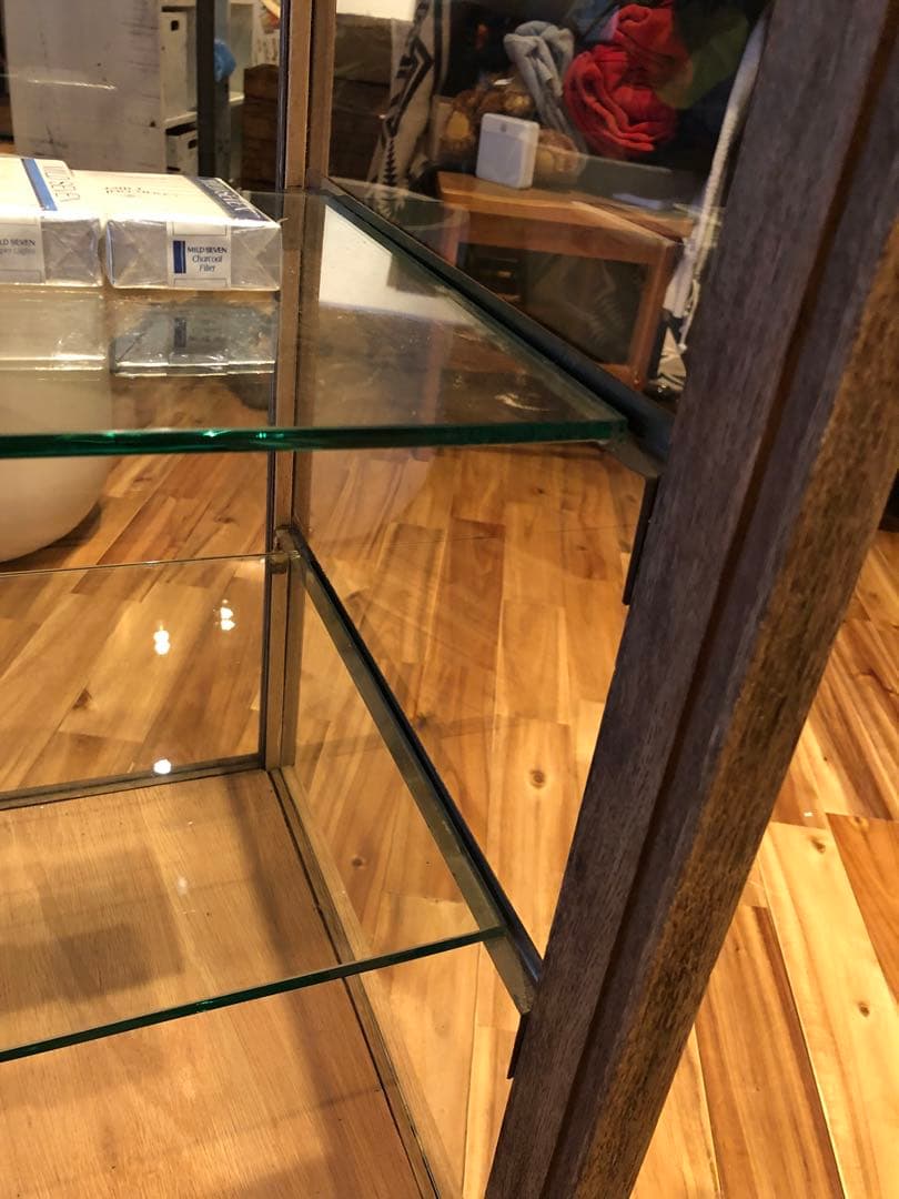 c*s様 ガラスショーケース 中型 木製 ブラウン