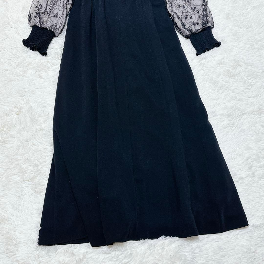 ANDRESD アンドレスド スリーブエンブロイダリードレス ブラック L