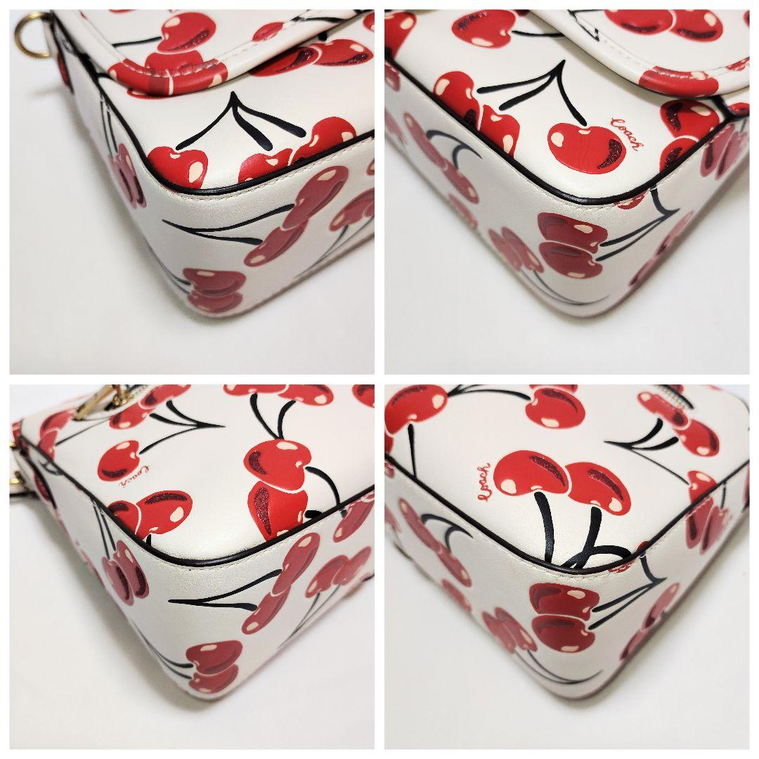 COACH チェリー柄 ショルダーバッグ　ソフトタビー