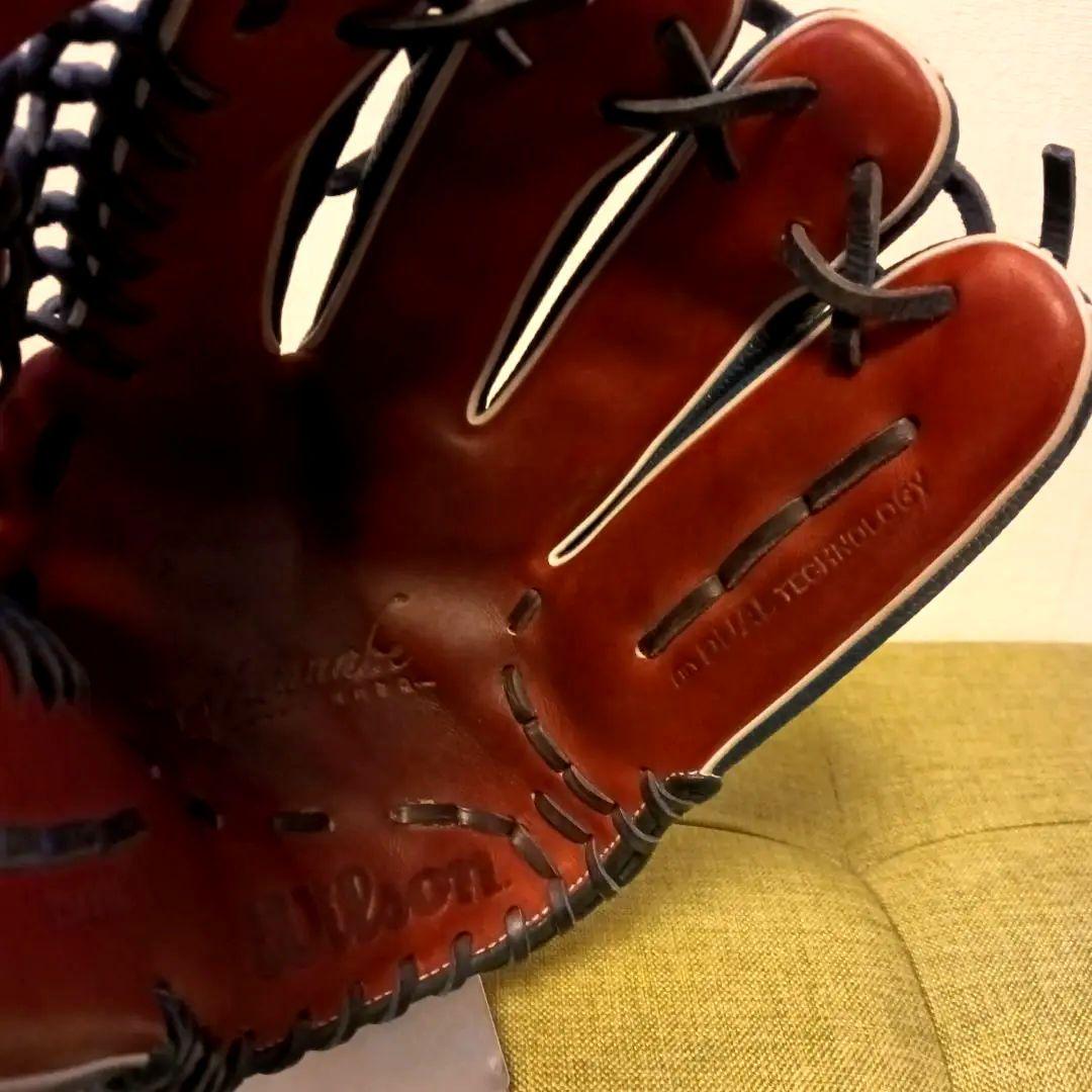 ■美品 湯もみ型付■ウィルソン DUAL オールラウンド グローブ 軟式グラブ