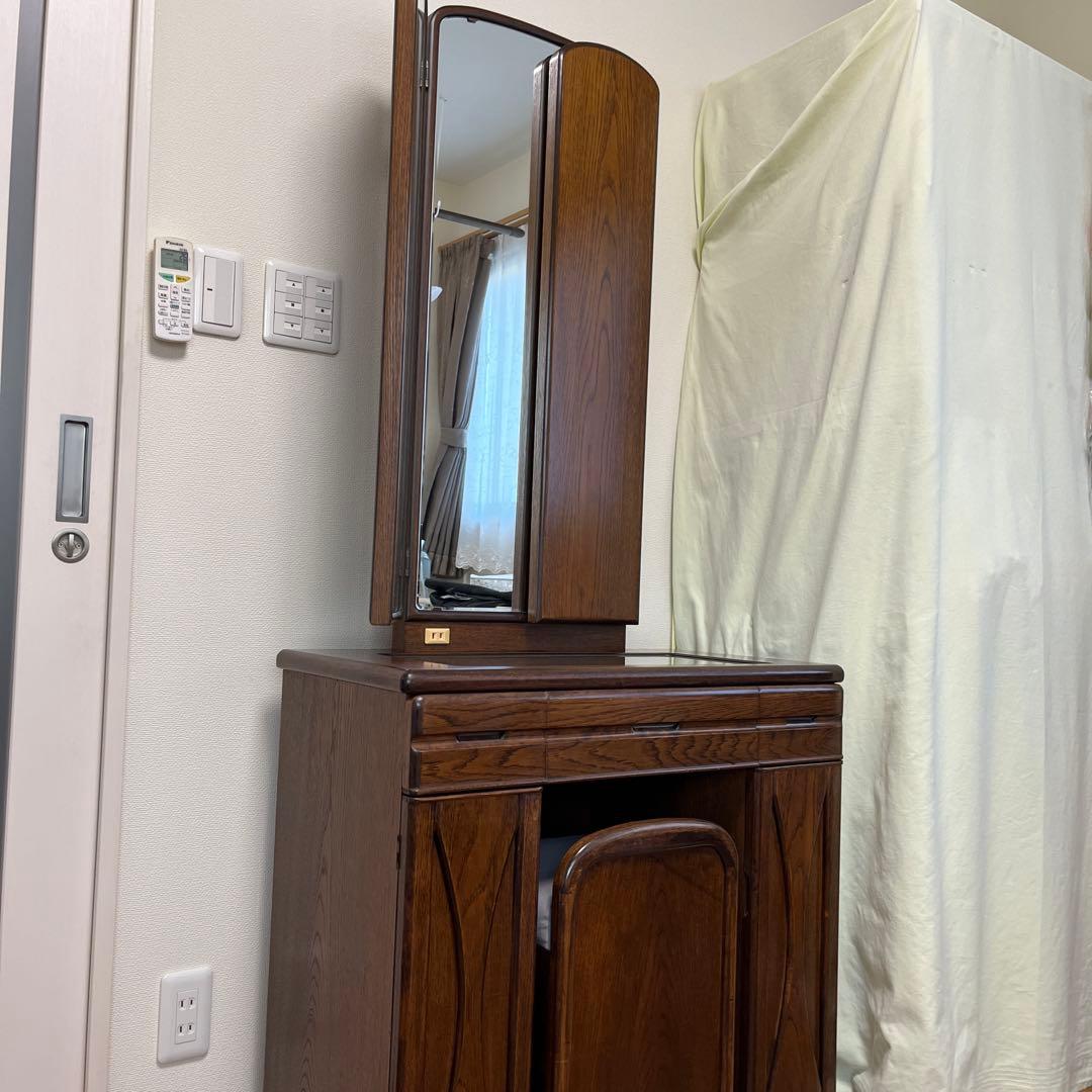 【サイ】下部引き出し部分B木製化粧台、引き出し、収納椅子付き