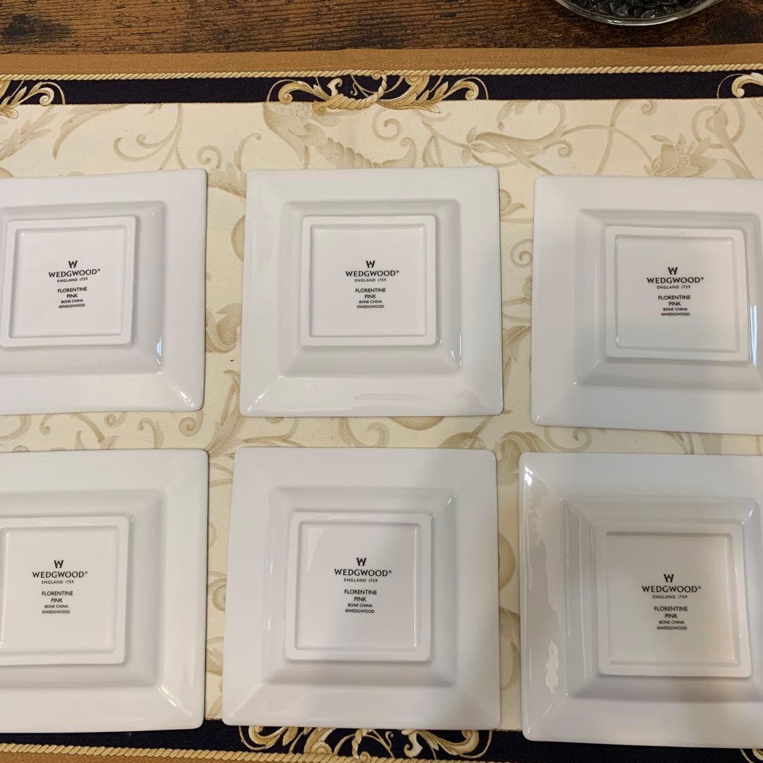 未使用　ウェッジウッド フロレンティーン　ピンク　スクエアプレート