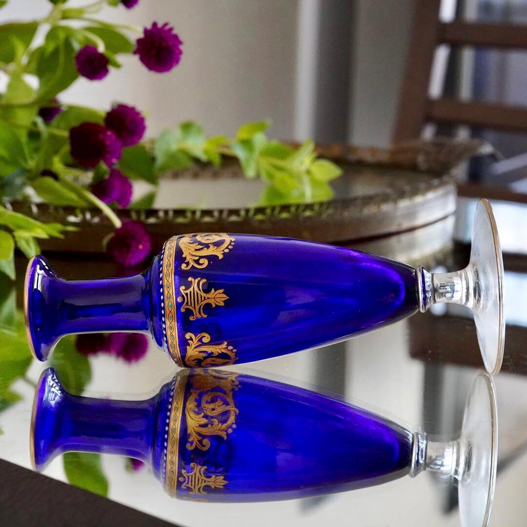 極希少★オールドバカラBACCARAT★24金彩＆エナメル彩装飾 花瓶★一輪挿し