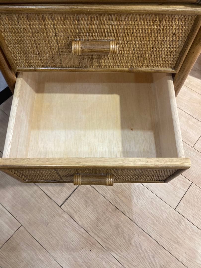 ラタン籐チェスト 家具 4段 タンス　レトロ アンティーク