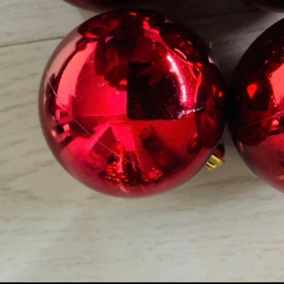 クリスマスツリー☆ 3種オーナメントボール 大サイズ 20個セット レッド系