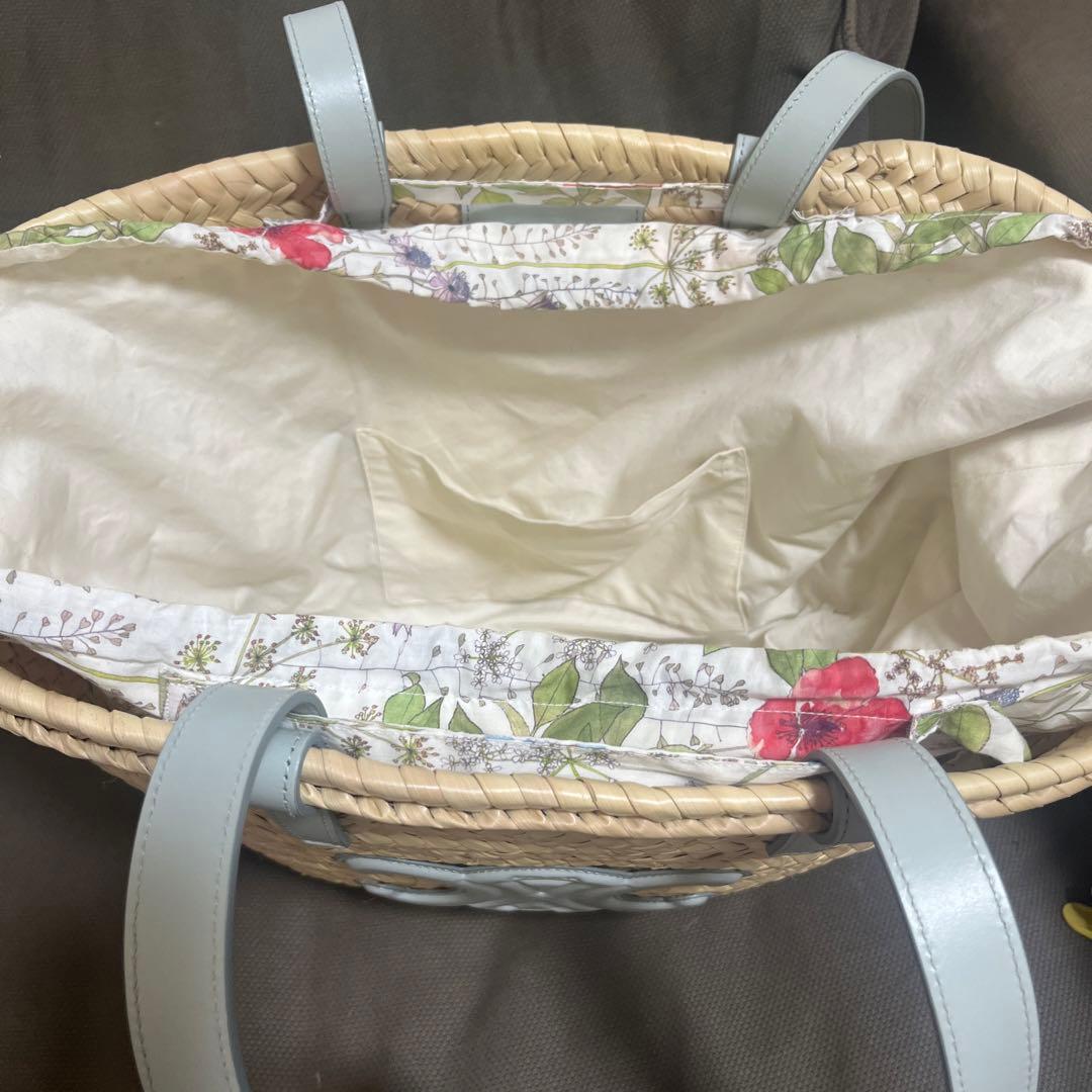 値下げ　リバティ巾着付き❣️セリーヌカゴバック　ライトブルー