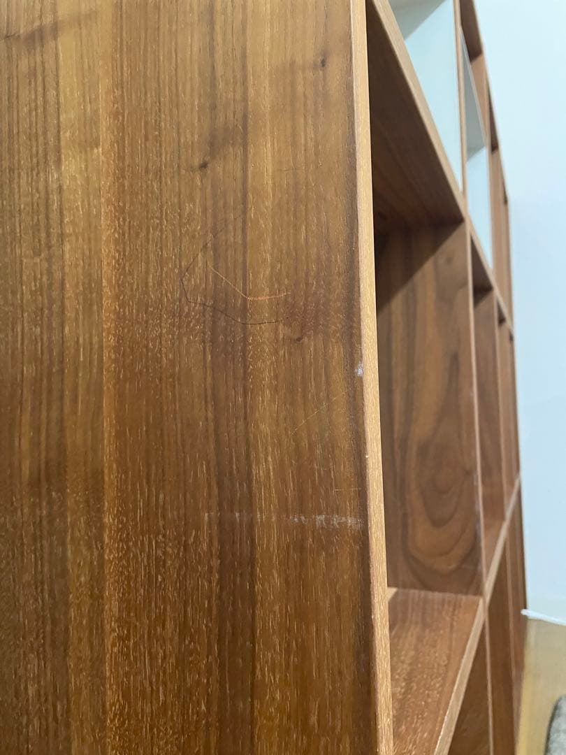 【送料込】無印良品 スタッキングシェルフ 4段×3列 ウォールナット コの字棚付