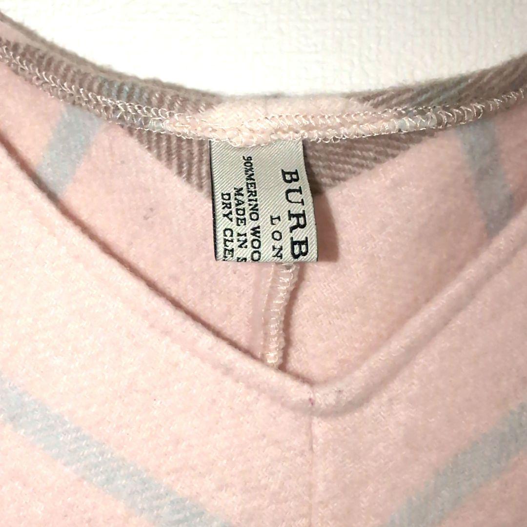 ✨希少 BURBERRY バーバリー ピンク ノバチェック ポンチョ カシミヤ混