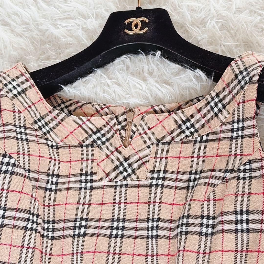 美品✨【バーバリーズブルーレーベル】ノースリーブワンピース ノバチェック 38