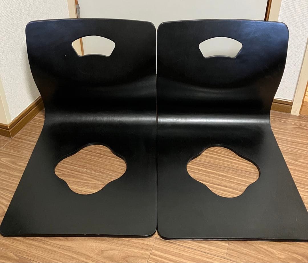 【美品】弘益 座椅子 ブラック 4点セット 座布団付き 旅館 ①