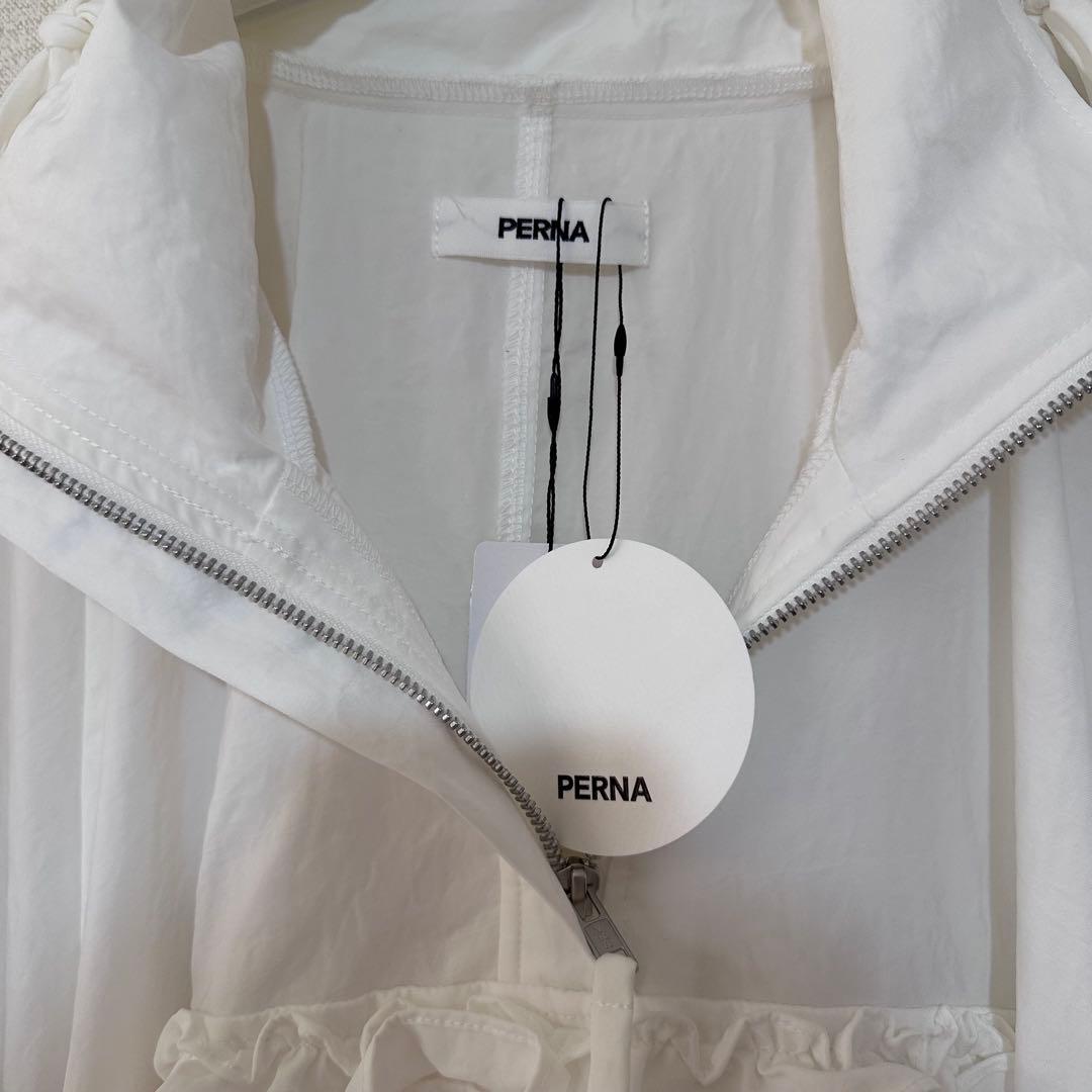 【タグ付、新品】PERNA ペルナ フリルレインポンチョ ロングコート