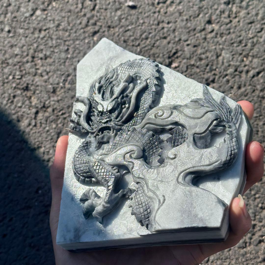 天然石太極石の龍　置物　ご購入前に在庫確認必要G.157