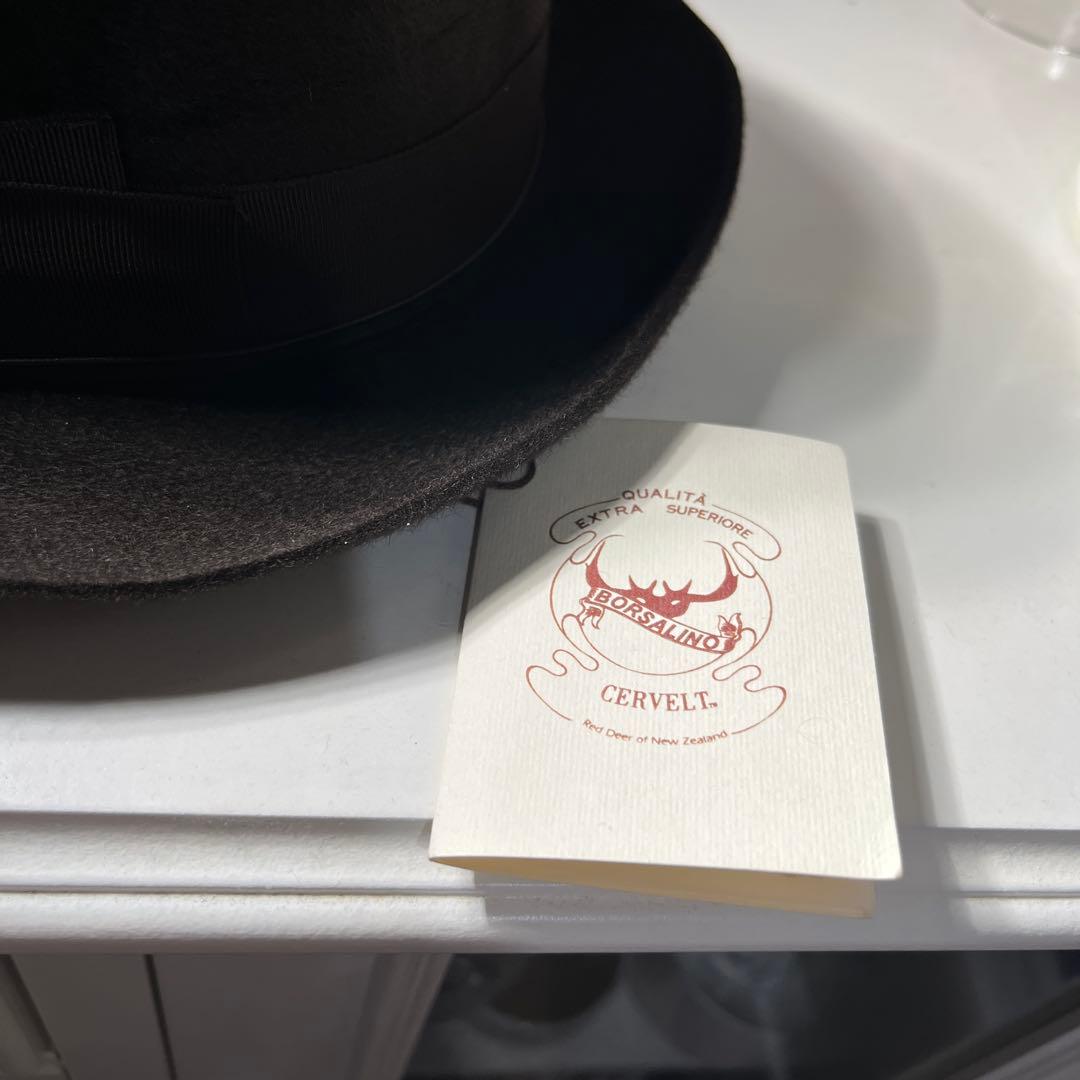 未使用　ボルサラリーノCervelt 黒 ウール フェルトハット　サイズ61