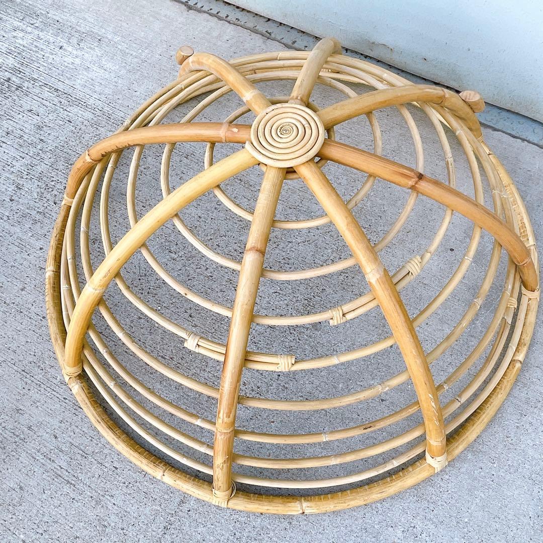 【美品送料込】籐ラタンフレーム パパサンチェア リラックスチェア