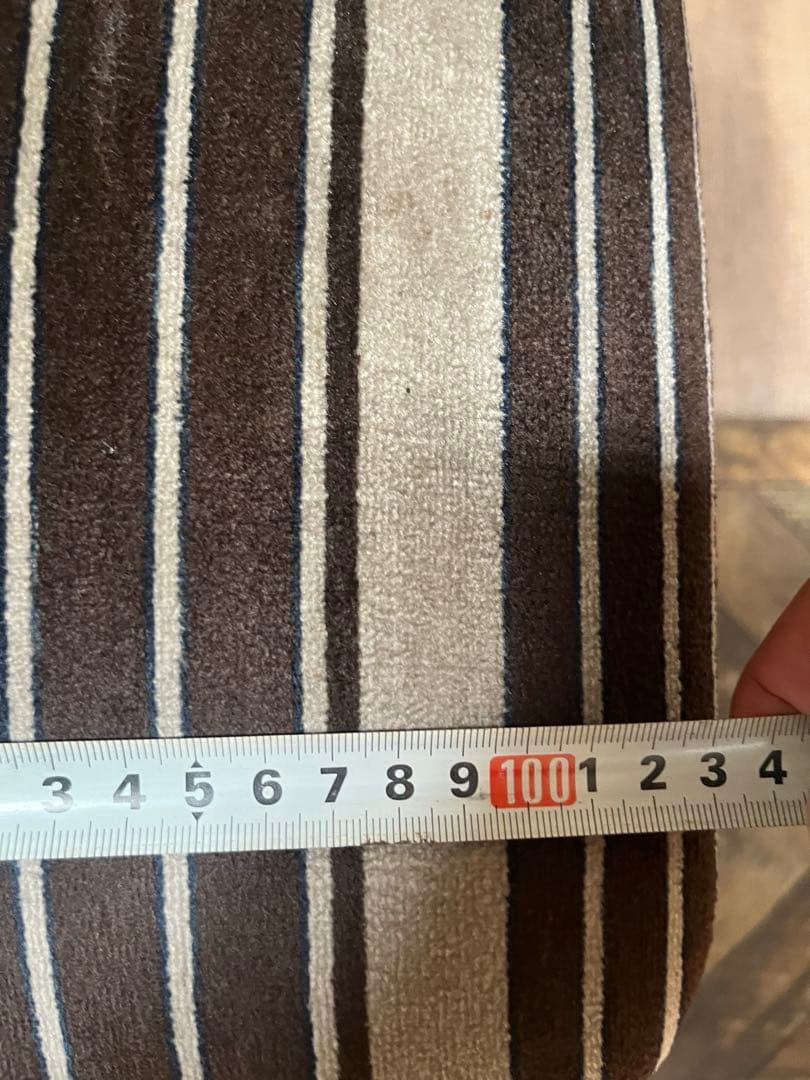 長椅子 ベンチ ソファ 昭和レトロ 当時物 インテリア アンティーク ストライプ