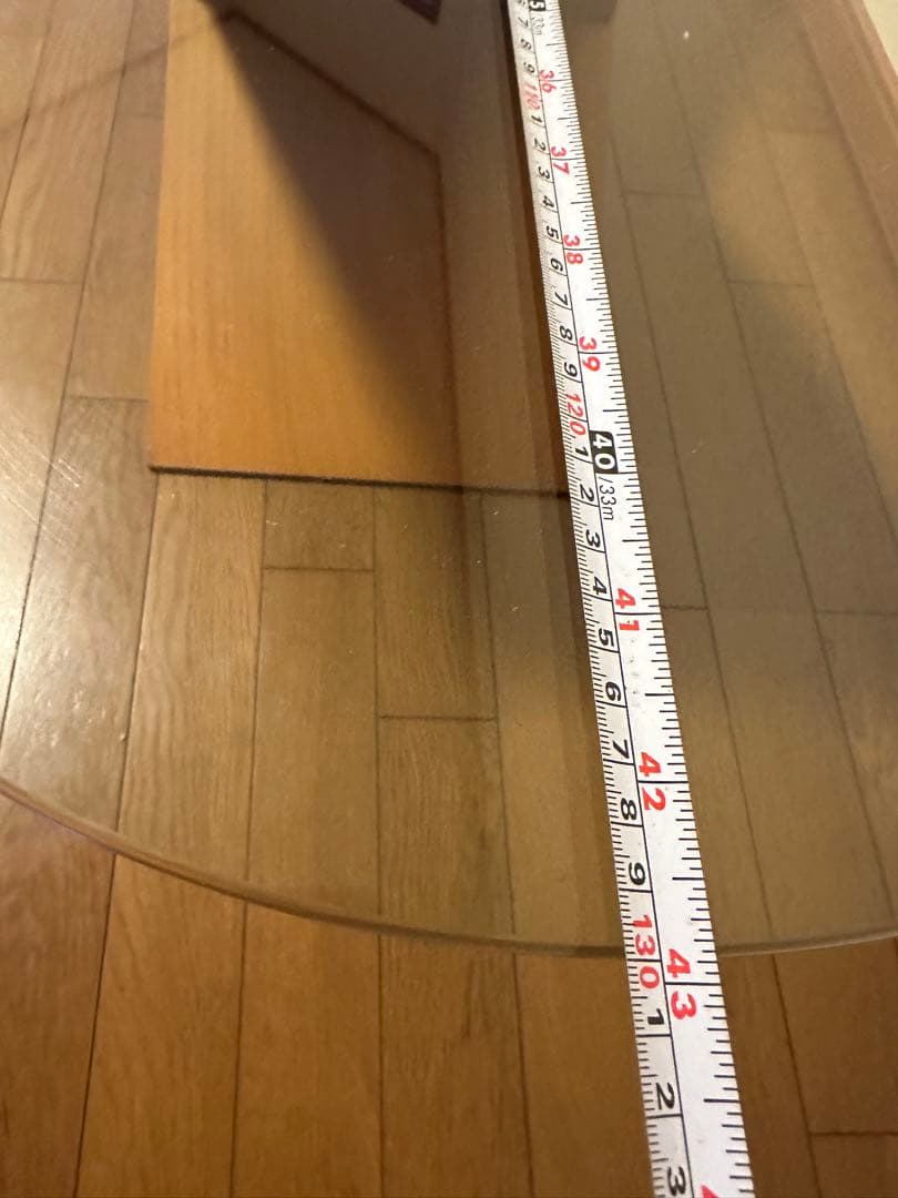 よしこ ガラスローテーブル　直接引取り限定