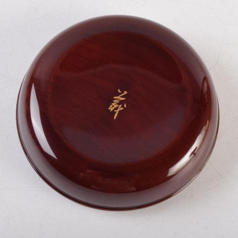 人間国宝　山下義人作　屋島神社古材　木地　呂塗　蕪蒔絵　香合　共箱　V　8927