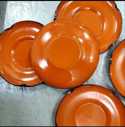 輪島塗 折敷膳 茶托 お盆 角盆 卓上盆 吸物膳 置物台 漆塗 伝統工芸品 古物