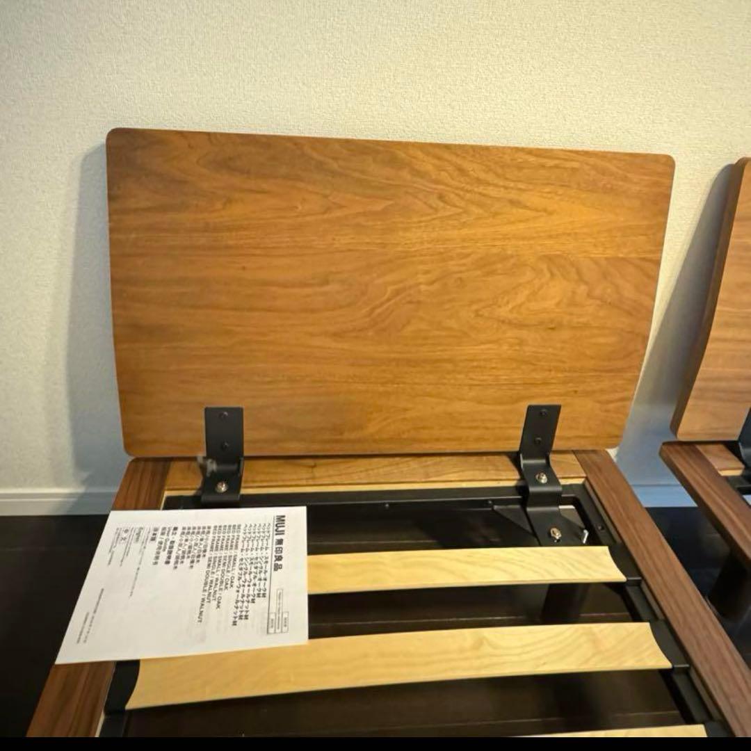 kmt　2台　木製すのこベッドスモール（セミシングル）ウォールナット
