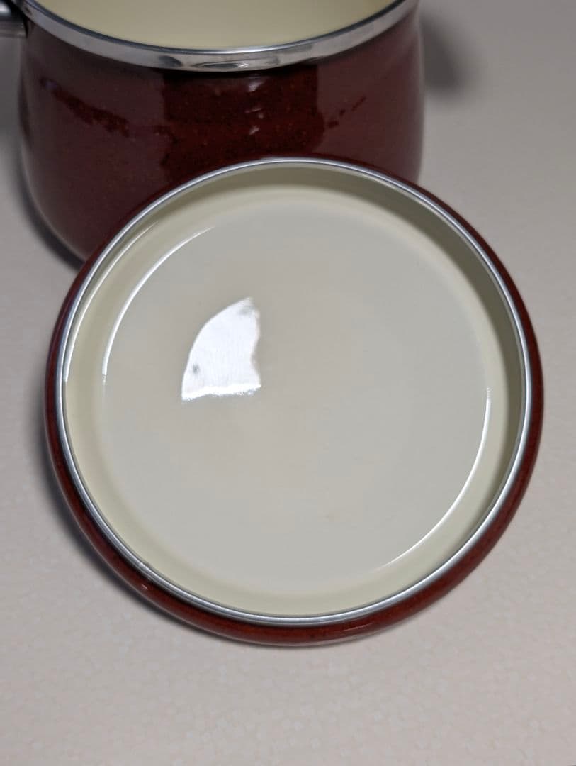 80s ビンテージ ホーロー鍋 ウッドハンドル 両手鍋　煮込み レトロ 美品箱付