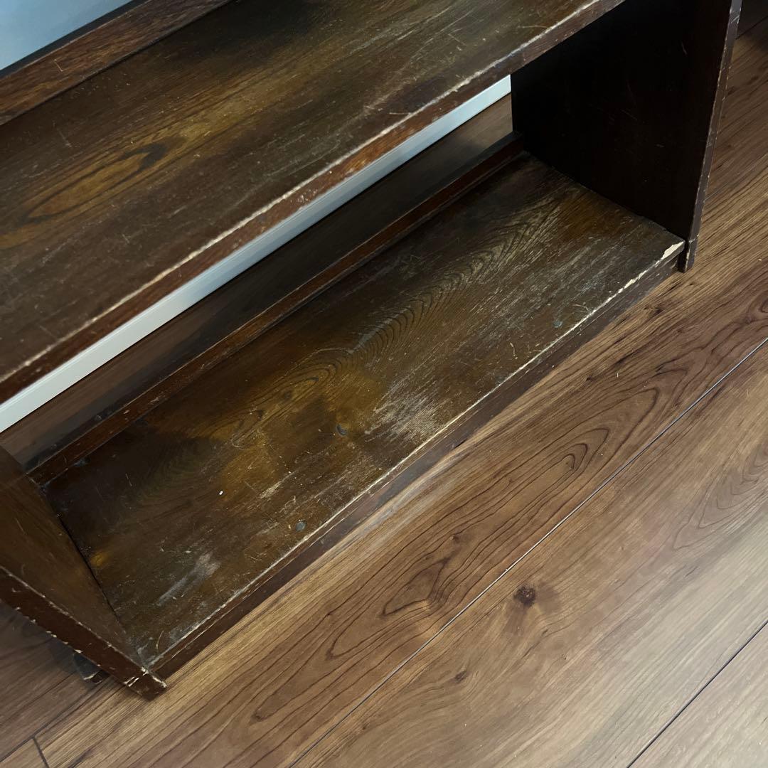 昭和レトロ　本棚　飾り棚　木製オープンシェルフ 4段 ブラウン